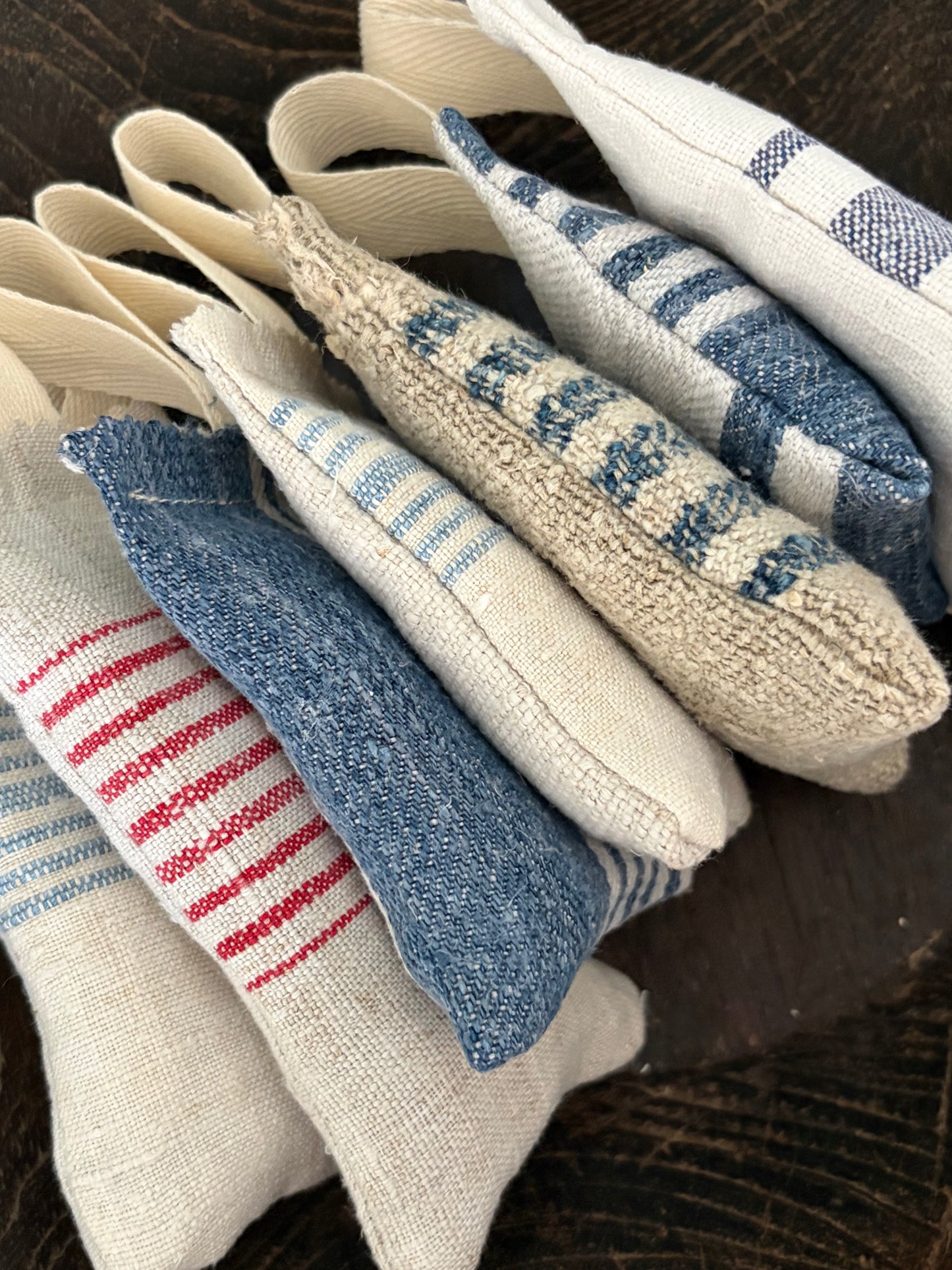 Großes Paket: 7 Duftkissen in vintage Leinen