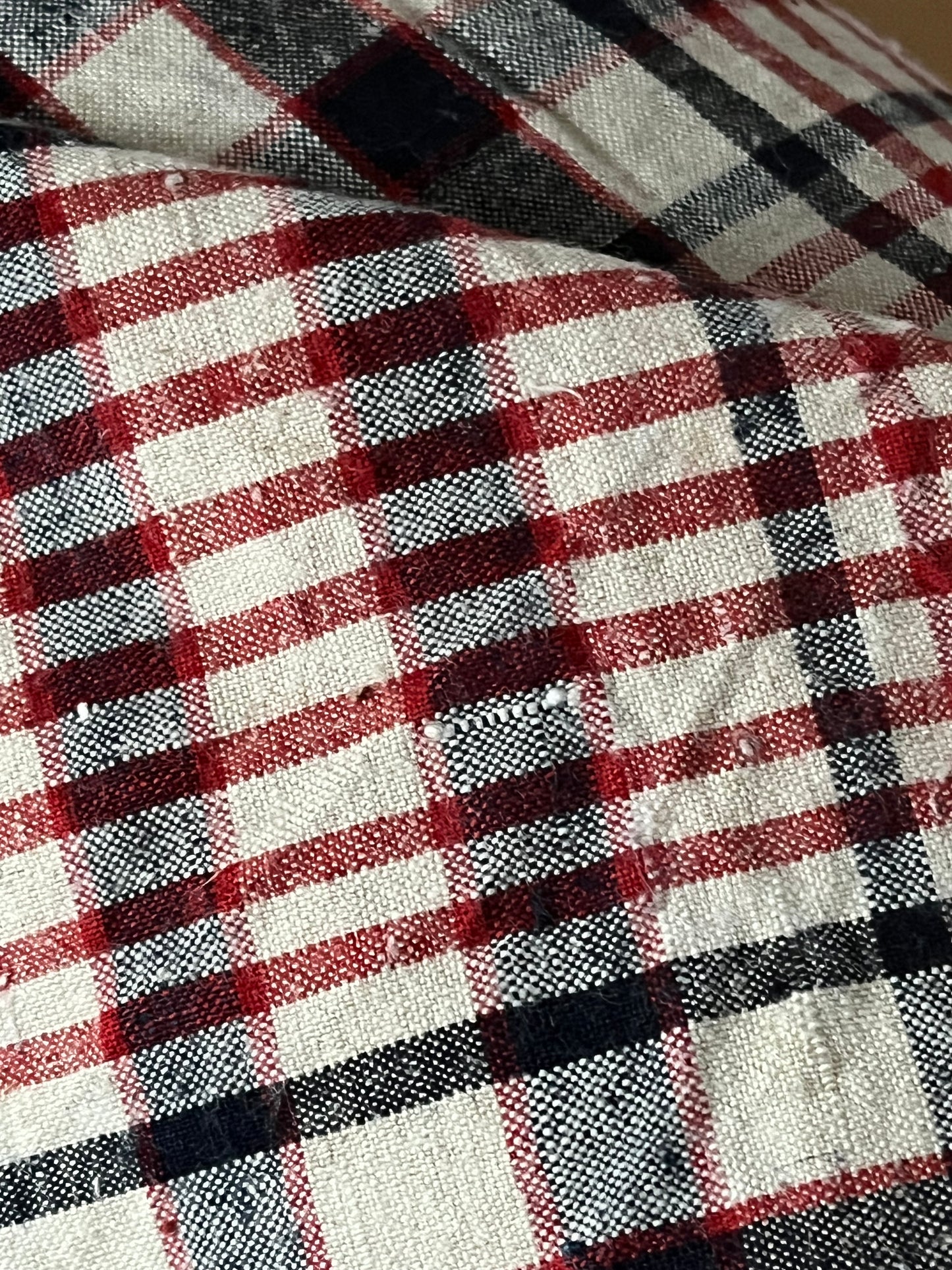 Außergewöhnlich schönes Karoleinen: 5 x 0,75 Meter