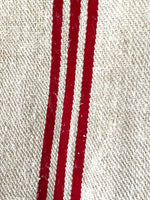 Charger l&#39;image dans la galerie, Big Red striped Bag: Shopper aus sehr altem Leinensack mit Streifen
