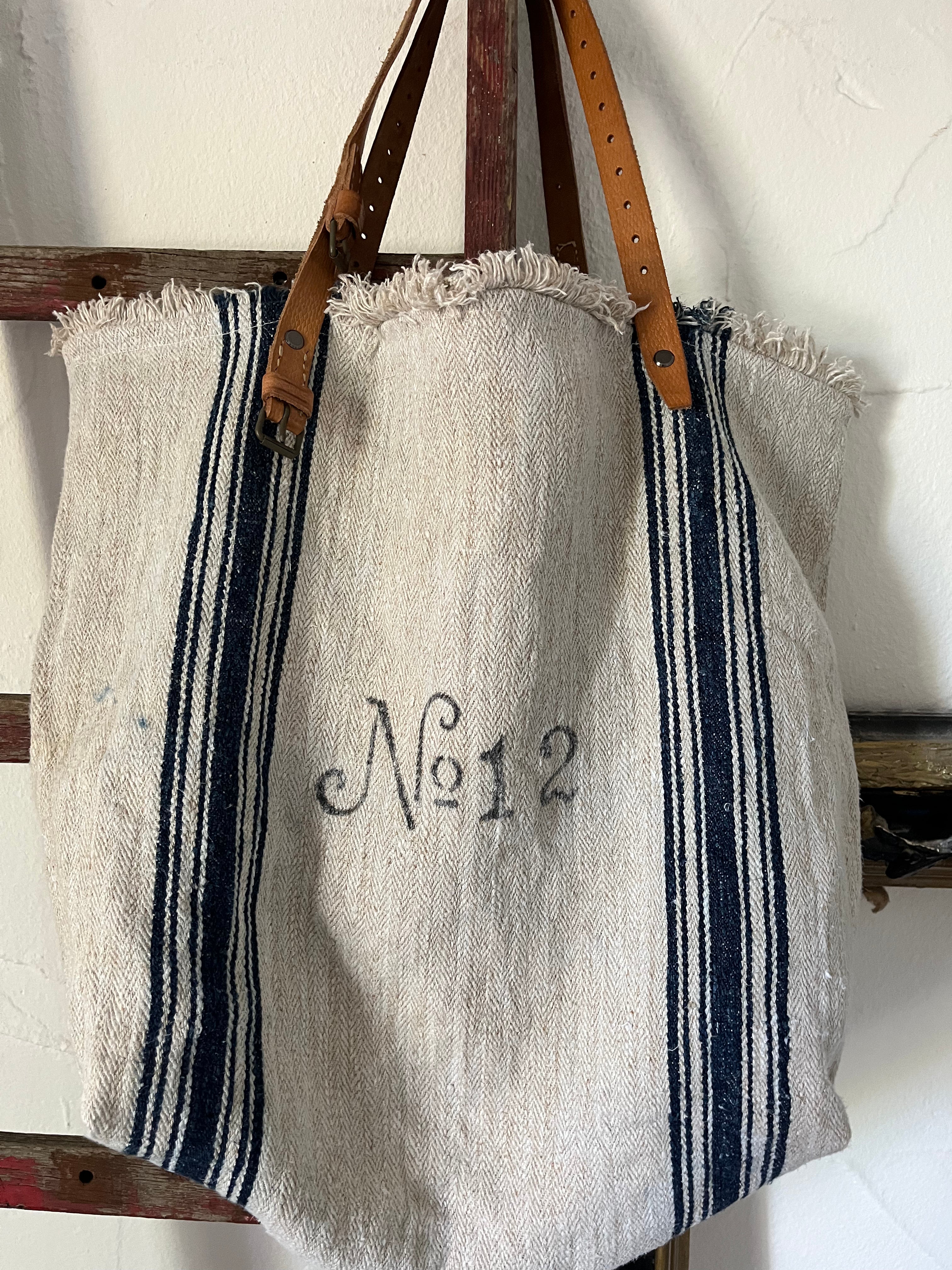No. 12: Shopper aus einem alten Leinensack mit Aufschriftü