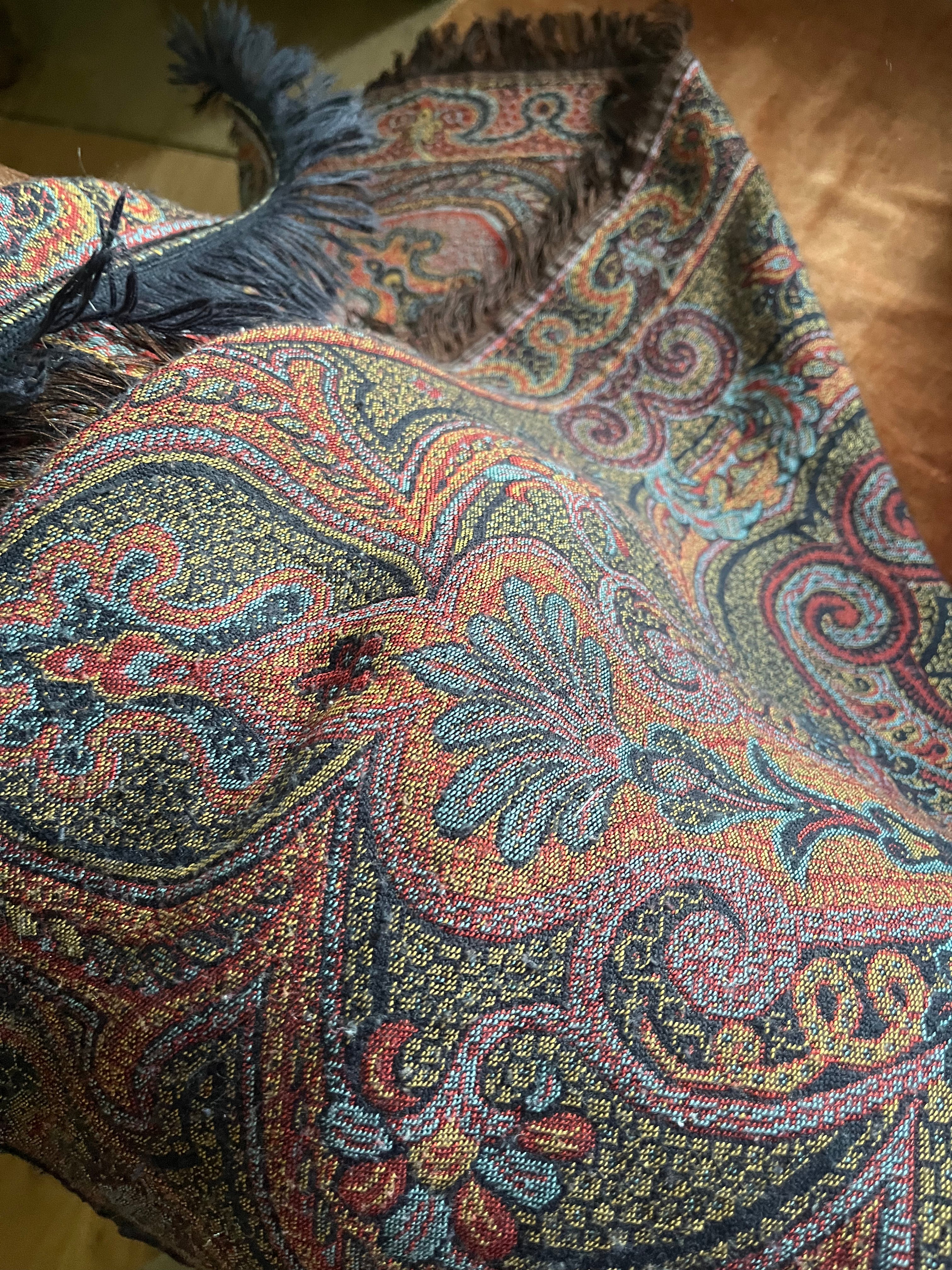 Decke Stola aus dem Jugendstil Paisley 100 x 100