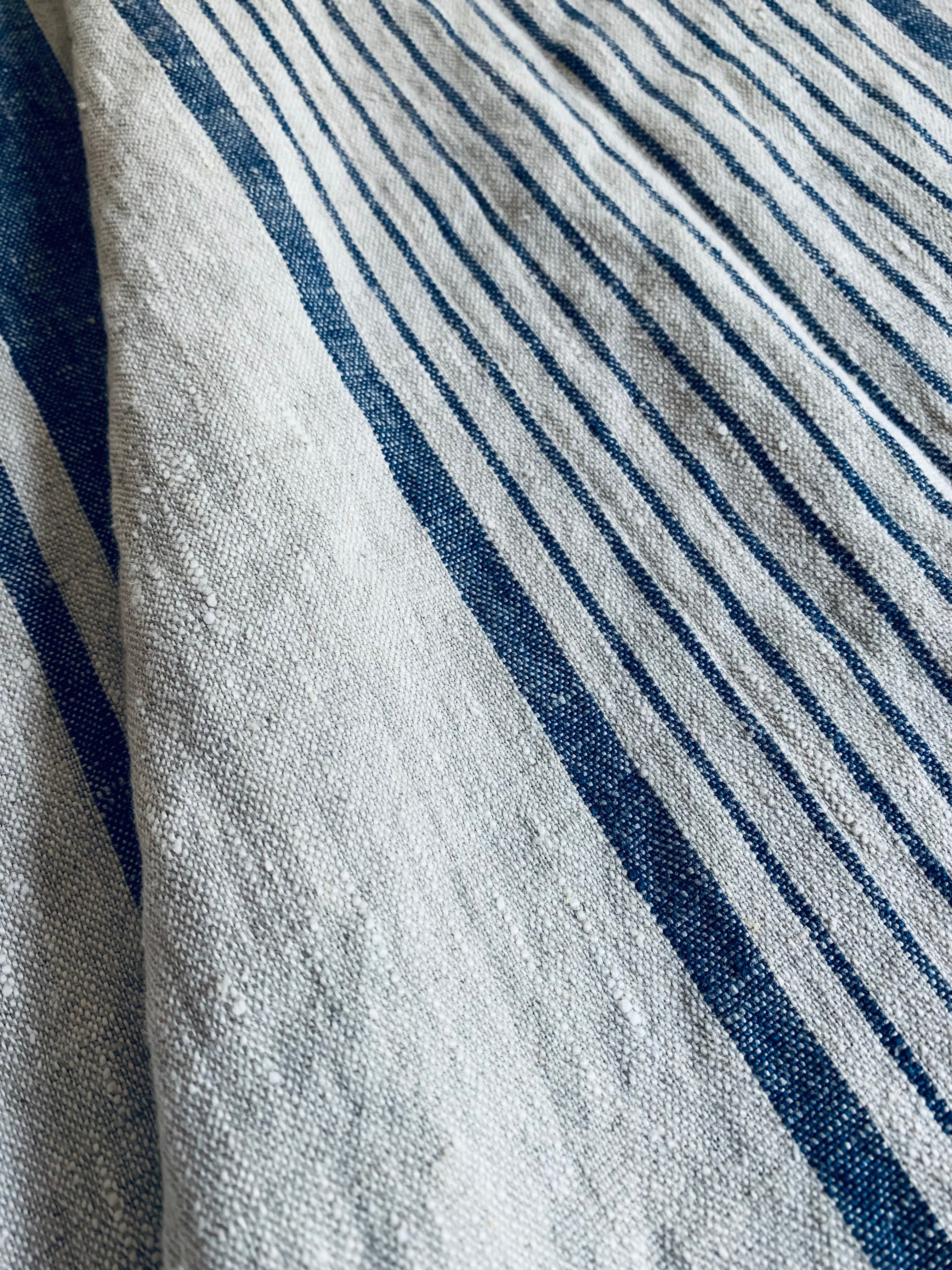 Blue Stripes - extra breites und weiches Sackleinen